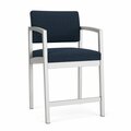 Lesro Lenox Steel Hip Chair Metal Frame, Silver, RF Blueberry Upholstery LS1161